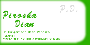 piroska dian business card